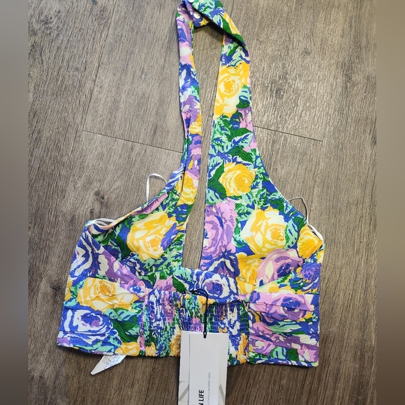 ⭐ $5 ⭐ NWT Zara Floral Printed Crop Top Size Small - Picture 3 of 6
